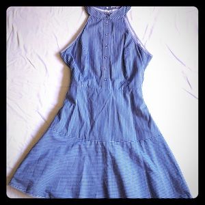 Parker Pin Striped Blue & White Dress Size 8